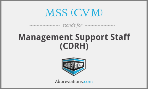 MSS (CVM) - Management Support Staff (CDRH)